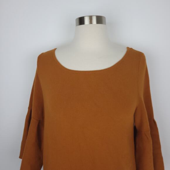 Moth Anthropologie Honey Caramel Chester Knit Sweater Dress Bell Sleeves Small - Picture 3 of 11